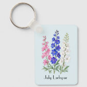 Ridderspoor Bloemen Juli  Sleutelhanger (Voorkant)