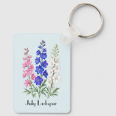 Ridderspoor Bloemen Juli  Sleutelhanger (Achterkant)
