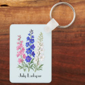 Ridderspoor Bloemen Juli  Sleutelhanger (Achterkant)
