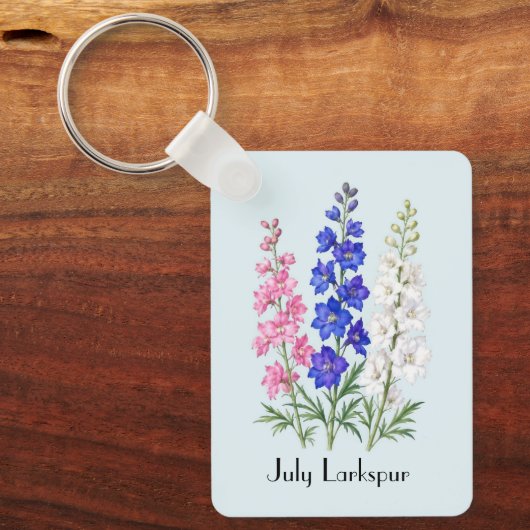 Ridderspoor Bloemen Juli  Sleutelhanger (Voorkant)