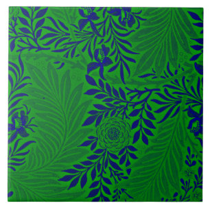 Ridderspoor in levendig groen en blauw   tegeltje