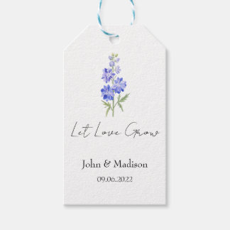 Ridderspoor laat de liefde groeien huwelijkszaad cadeaulabel