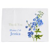Ridderspoor wedding blauwe bloemenmeisje cadeautas (Voorkant)