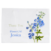 Ridderspoor wedding blauwe bloemenmeisje cadeautas (Achterkant)