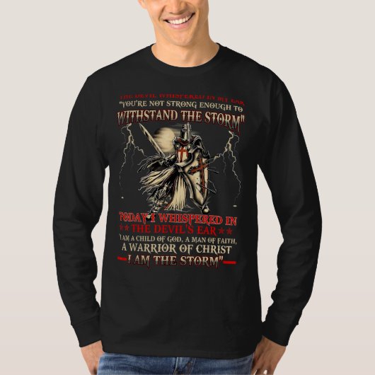 Riddertempelier Ik ben Kind van God Strijder van C T-shirt (Voorkant)