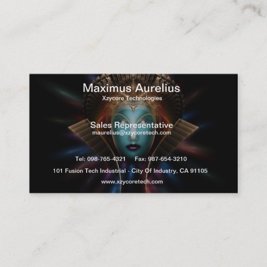 Riddian Queen Fractal Art Visitekaartje (Voorkant)