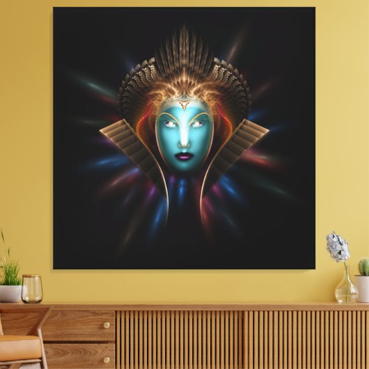 Riddian Queen Fractal Art Wrapped Canvas print (Insitu (Woonkamer))