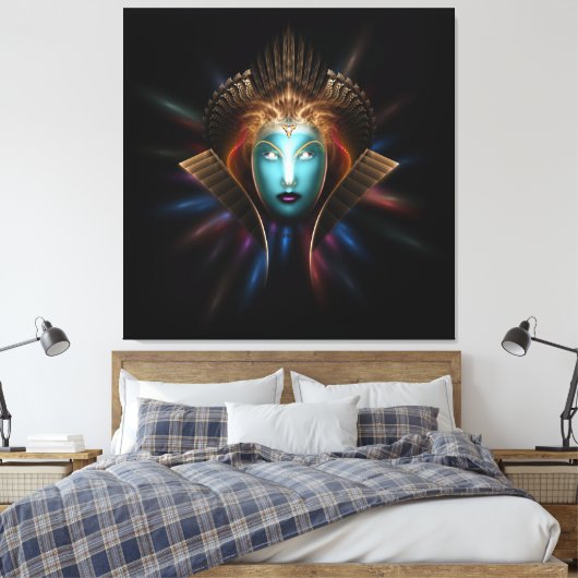 Riddian Queen Fractal Art Wrapped Canvas print (Insitu (Slaapkamer))