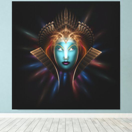 Riddian Queen Fractal Art Wrapped Canvas print (Insitu (Houten vloer))