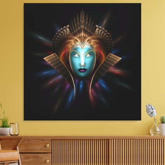 Riddian Queen Fractal Art Wrapped Canvas print (Insitu (Woonkamer))