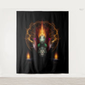 Riddian Queen of Fire Fractal Art Composition Wandkleed (Voorkant)