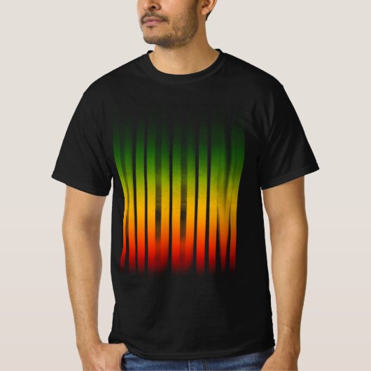 Riddim wazig effect typografie Rasta Reggae T-shirt (Voorkant)