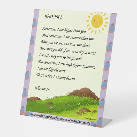 Riddle Art Reclamebord Met Voetstuk (Voorkant)