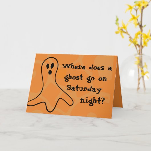 Riddle het Spook van Halloween Kaart (Gele Bloem)