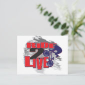 Ride 2 Live 2 Ride BMX rider Briefkaart (Staand voorkant)