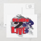 Ride 2 Live 2 Ride BMX rider Briefkaart (Voorkant / Achterkant)