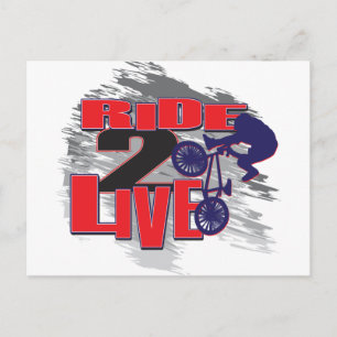 Ride 2 Live 2 Ride BMX rider Briefkaart