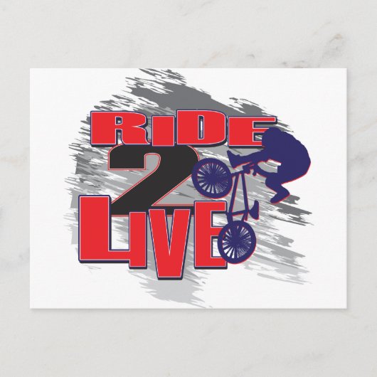 Ride 2 Live 2 Ride BMX rider Briefkaart (Voorkant)