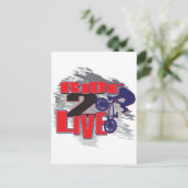 Ride 2 Live 2 Ride BMX rider Briefkaart (Staand voorkant)