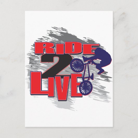 Ride 2 Live 2 Ride BMX rider Briefkaart (Voorkant)
