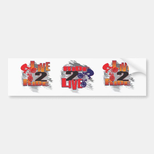 Ride 2 Live 2 Ride BMX rider Bumpersticker (Voorkant)