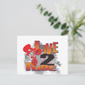Ride 2 Live BMX Biker Briefkaart (Staand voorkant)