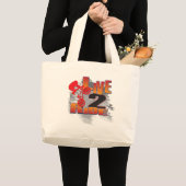 Ride 2 Live BMX Biker Grote Tote Bag (Voorkant (product))