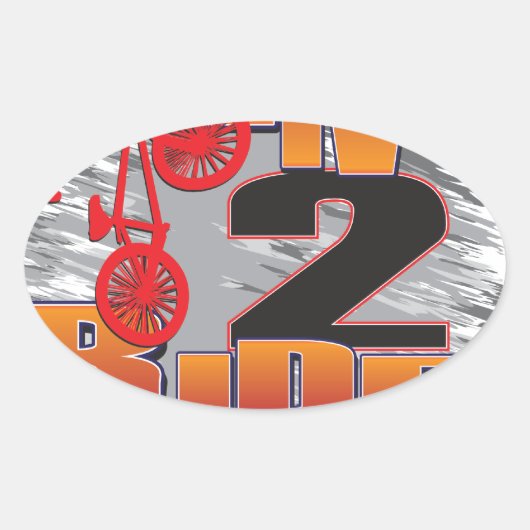 Ride 2 Live BMX Biker Ovale Sticker (Voorkant)