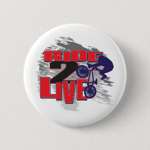 Ride 2 Live BMX Rider Ronde Button 5,7 Cm