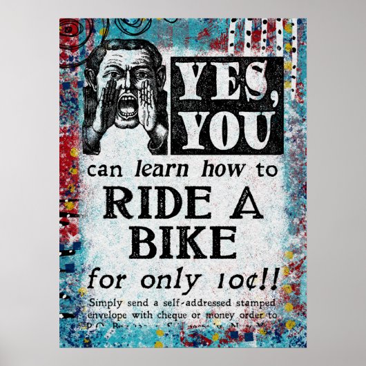 Ride A Bike - Funny Vintage Ad Poster (Voorkant)