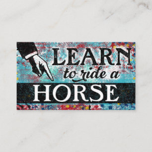Ride A Horse Lessons - Aqua Blue Visitekaartjes