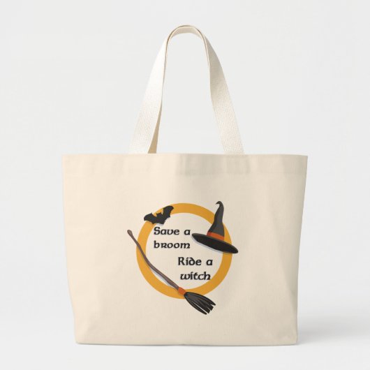 Ride a Witch-totebag Grote Tote Bag (Voorkant)