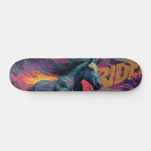 RIDE: Abstracte Straatkunst Muurschildering van ee Persoonlijk Skateboard (Horizontaal)