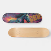 RIDE: Abstracte Straatkunst Muurschildering van ee Persoonlijk Skateboard (Horizontaal)