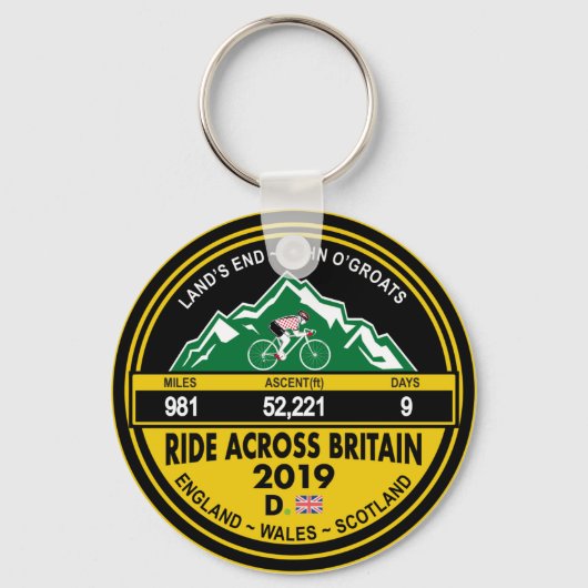 RIDE ACROSS BRITAIN 2019 SLEUTELHANGER (Voorkant)