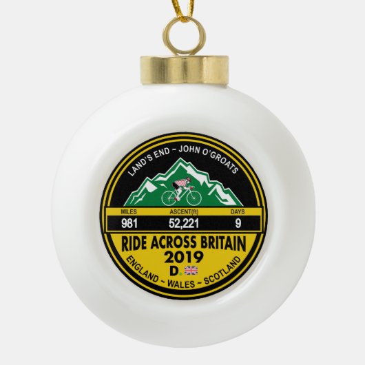 RIDE ACROSS BRITAIN 2019 TREE BALL ORNAMENT (Voorkant)
