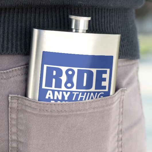 Ride, alles, altijd, overal heupfles (Voorbeeld)