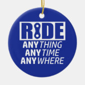 Ride, alles, altijd, overal keramisch ornament (Voorkant)