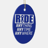 Ride, alles, altijd, overal keramisch ornament (Rechts)
