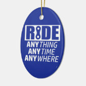 Ride, alles, altijd, overal keramisch ornament (Links)