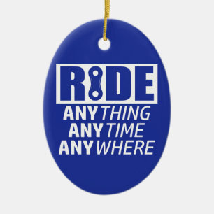Ride, alles, altijd, overal keramisch ornament