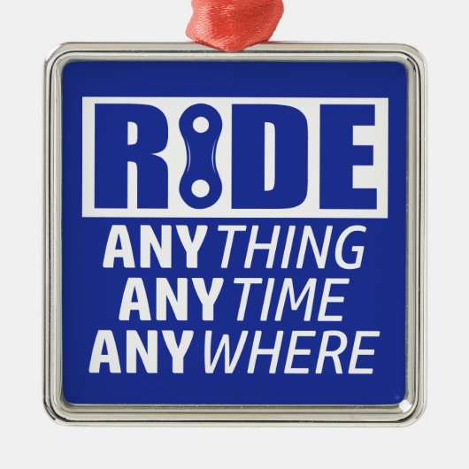 Ride, alles, altijd, overal metalen ornament (Voorkant)