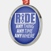 Ride, alles, altijd, overal metalen ornament (Links)