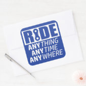 Ride, alles, altijd, overal vierkante sticker (Envelop)