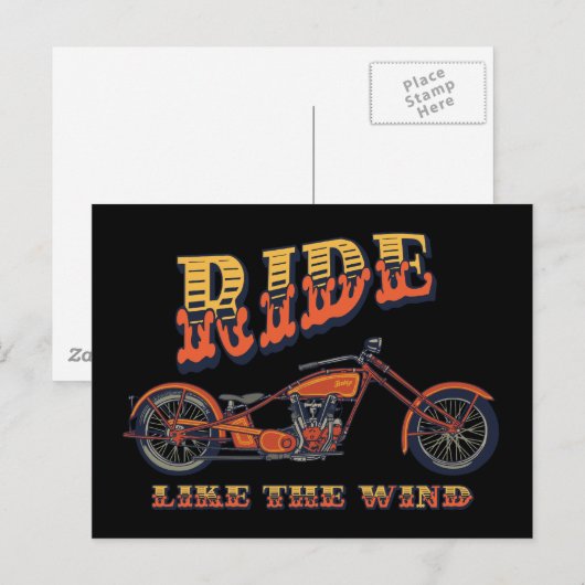 Ride als de wind briefkaart (Voorkant / Achterkant)
