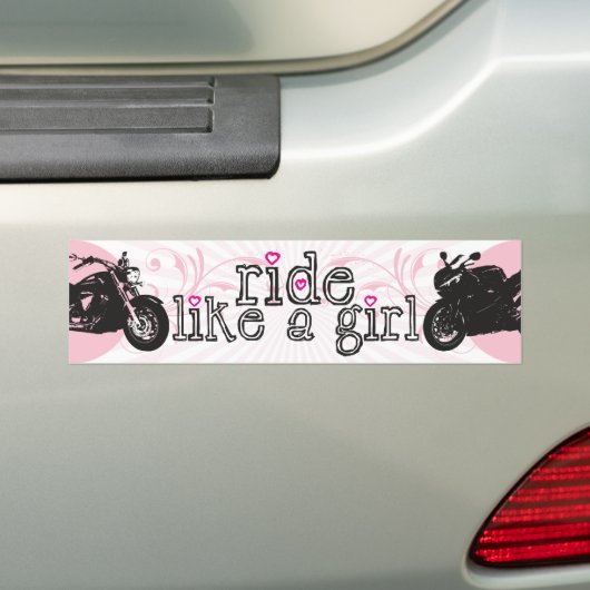 Ride als een meisje Bumpersticker (Op auto)