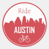Ride Austin Ronde Sticker (Voorkant)