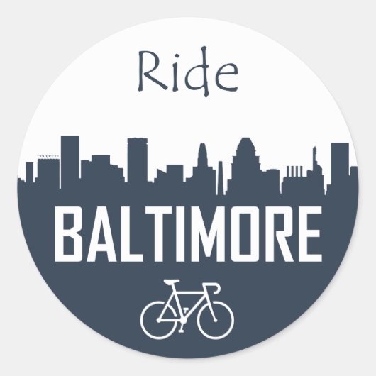 Ride Baltimore Ronde Sticker (Voorkant)