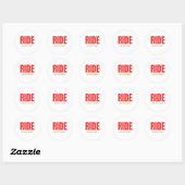 Ride Beyond Limits – Motivational Biker Typography Ronde Sticker (Vel)