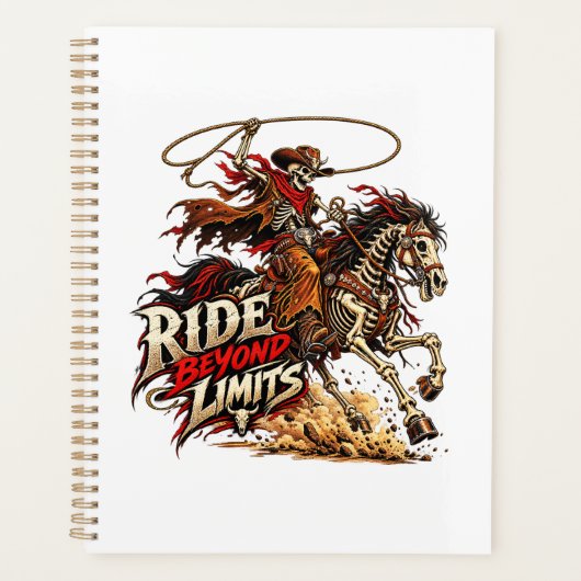 Ride Beyond Limits Skelet Cowboy Westers Ontwerp Planner (Voorkant)